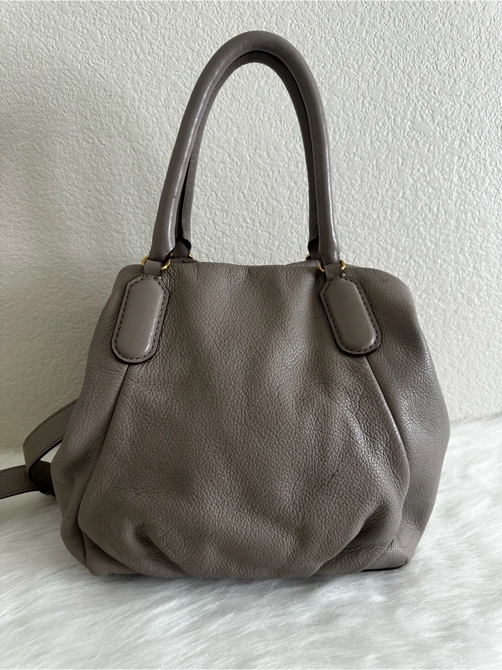 Marc Jacobs Taupe Leather Satchel with Removable Strap